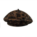 Womens quente angora inverno outono primavera leopardo lã cap chapéu boina (hw801)